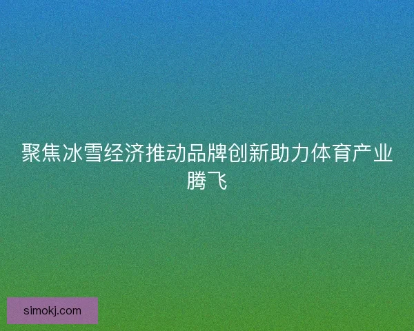 聚焦冰雪经济推动品牌创新助力体育产业腾飞